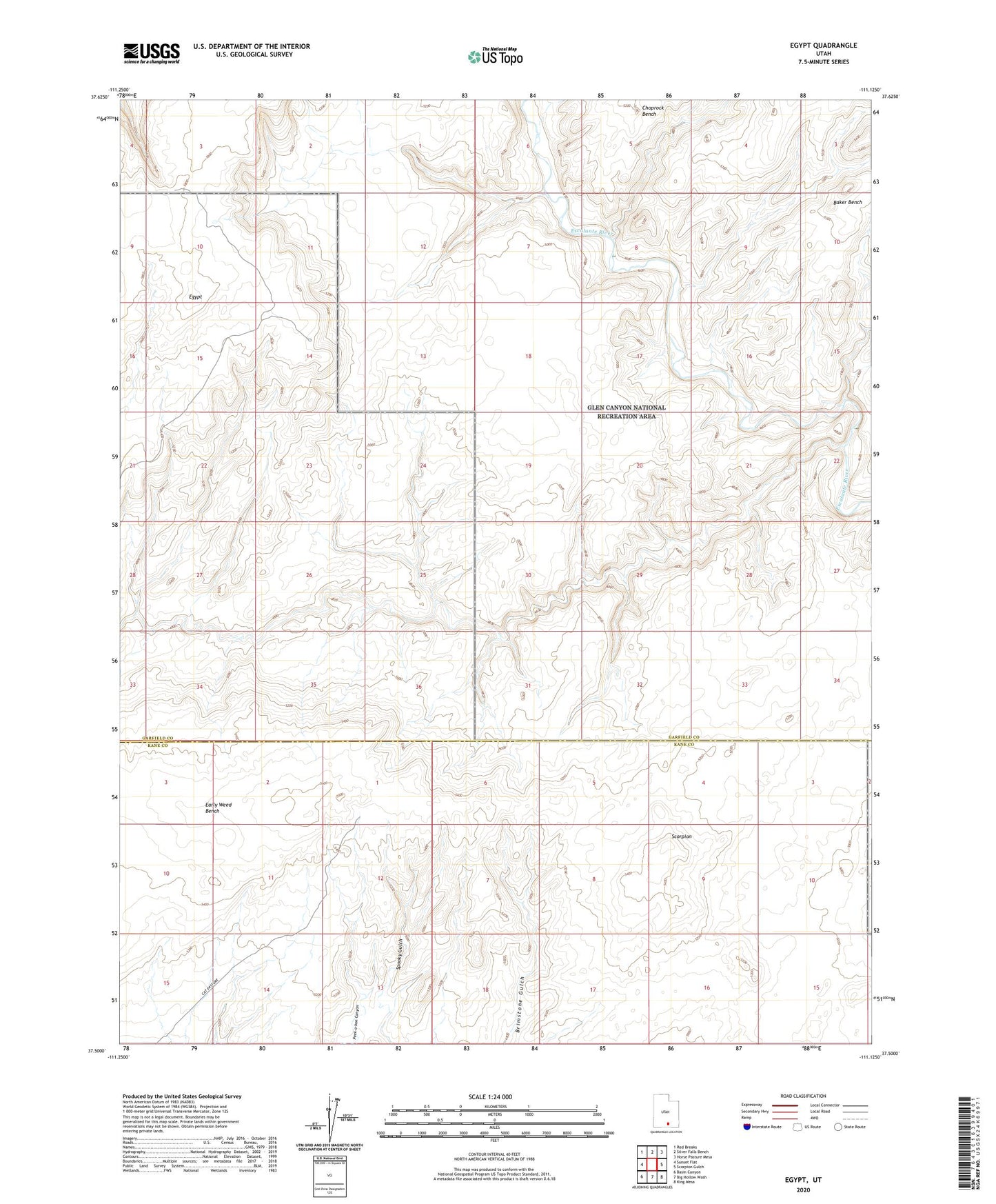 Egypt Utah US Topo Map Image