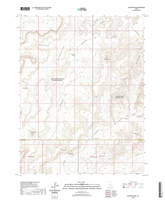 Elaterite Basin Utah US Topo Map Image