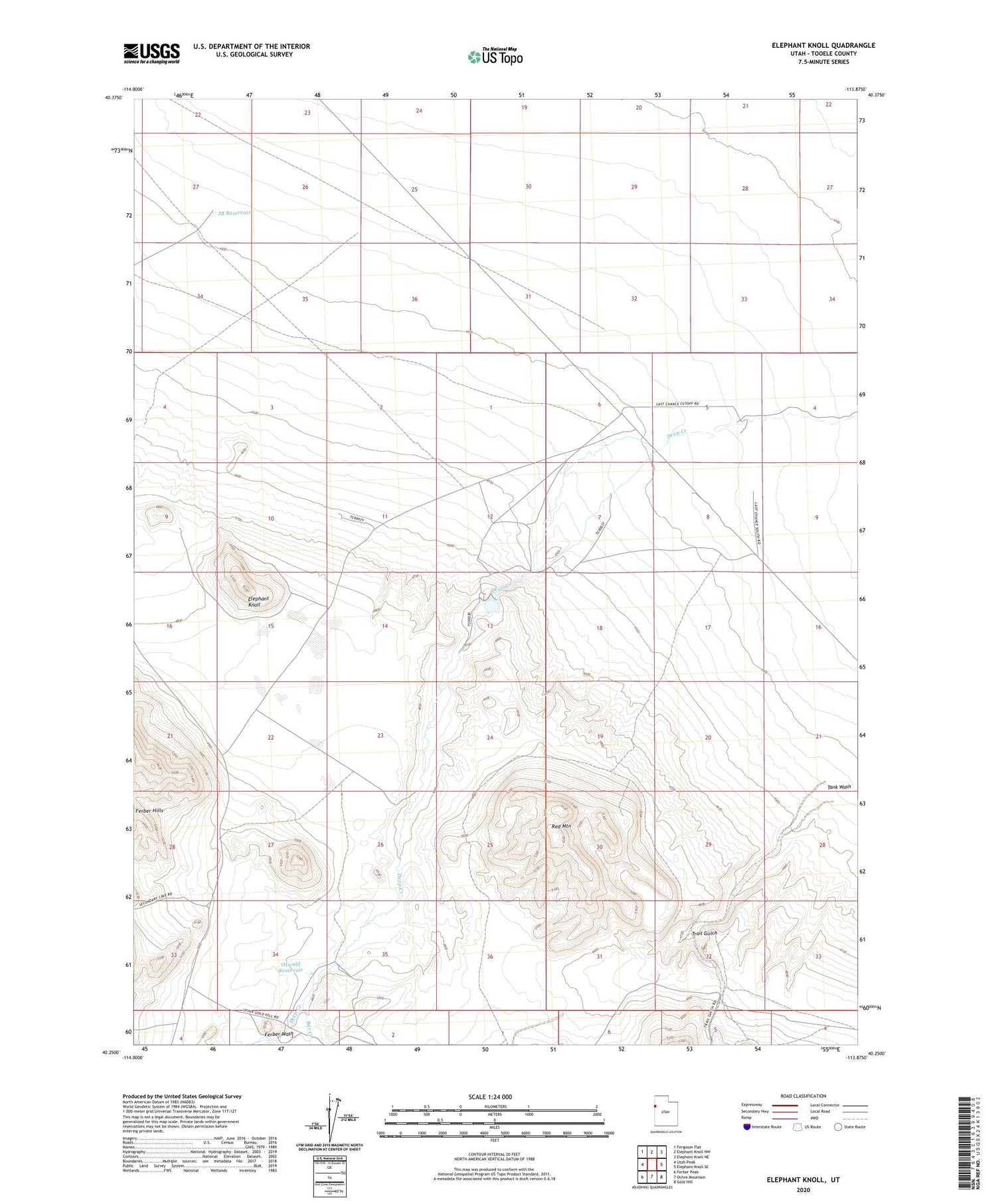 Elephant Knoll Utah US Topo Map Image