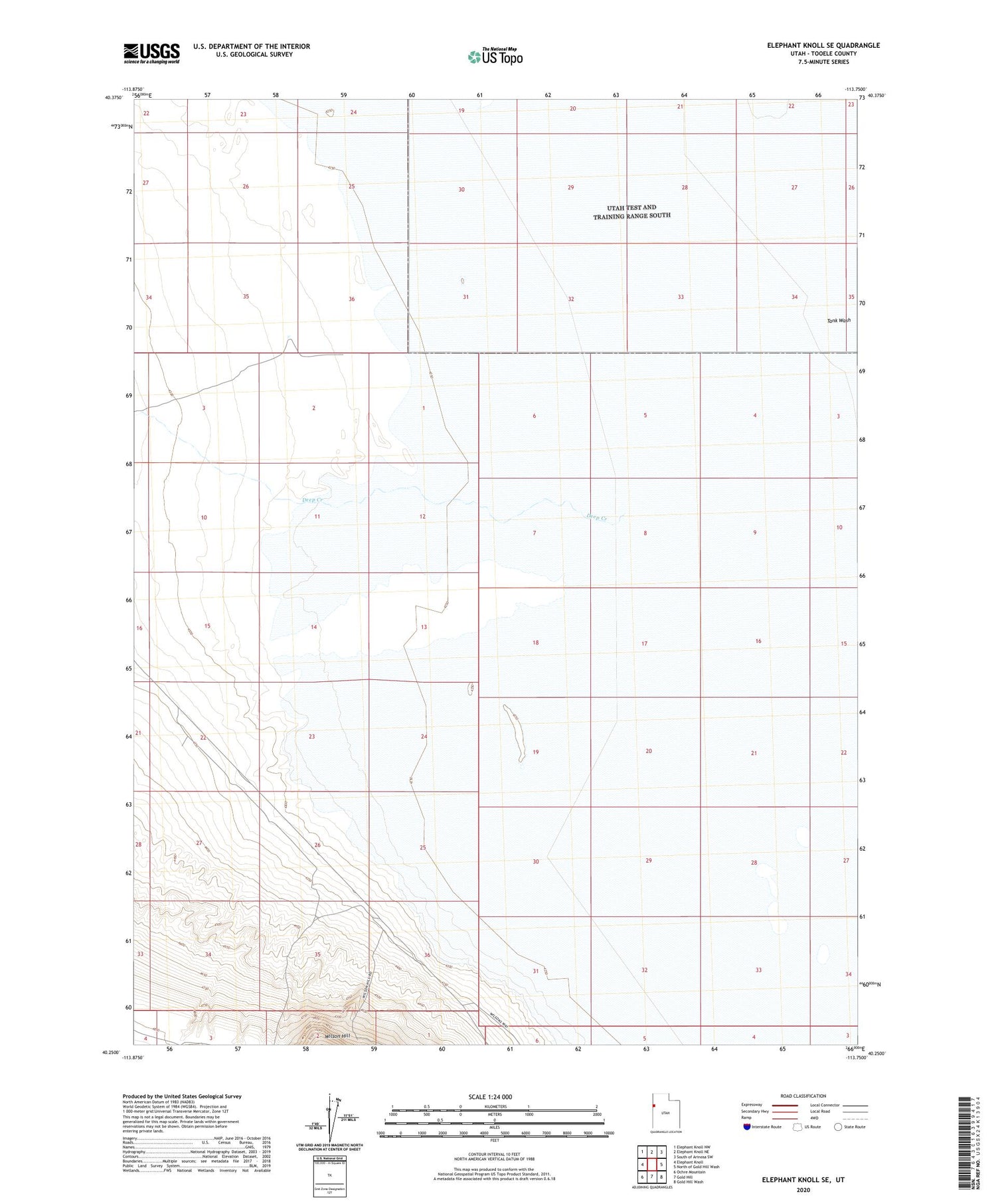 Elephant Knoll SE Utah US Topo Map Image