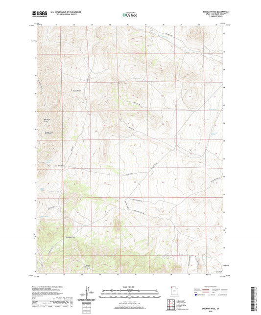 Emigrant Pass Utah US Topo Map Image