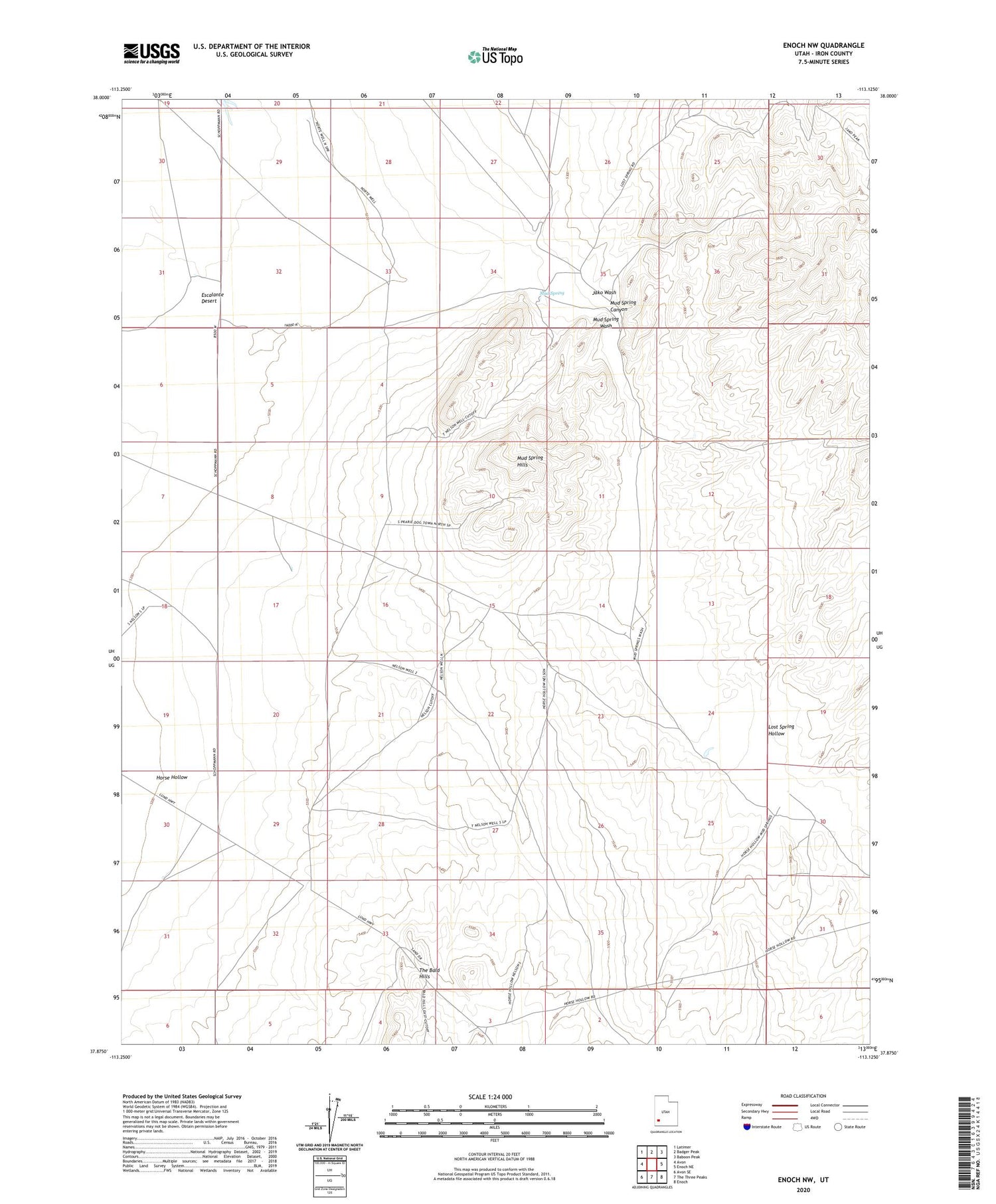 Enoch NW Utah US Topo Map Image