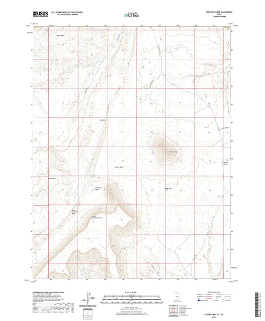 Factory Butte Utah US Topo Map Image