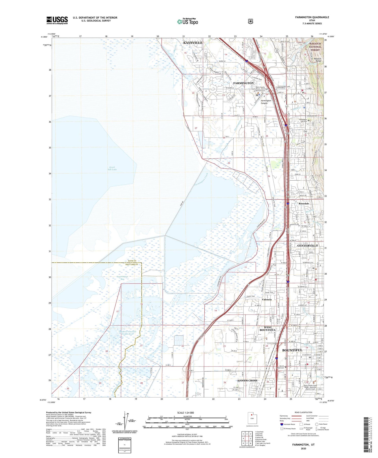 Farmington Utah US Topo Map Image