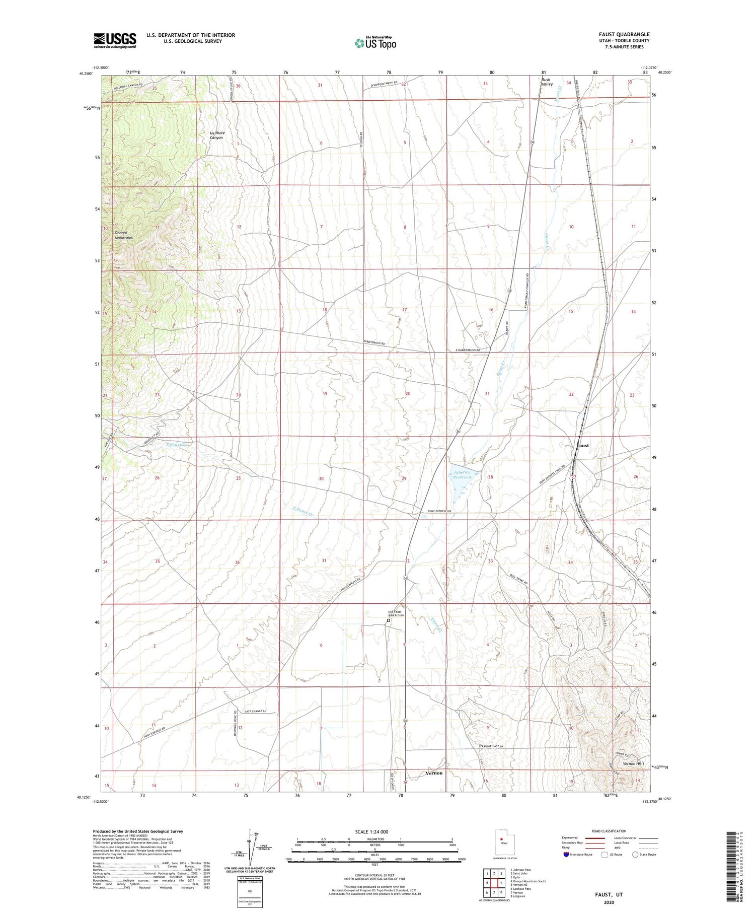 Faust Utah US Topo Map Image
