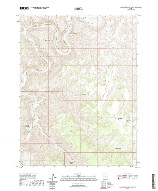 Firewater Canyon North Utah US Topo Map Image