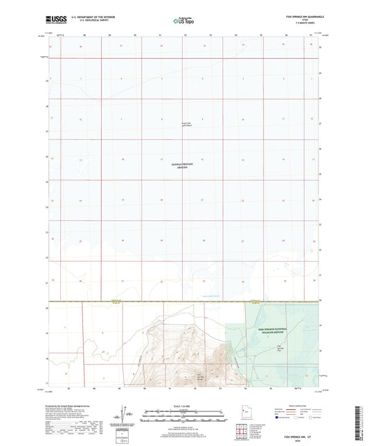 Fish Springs NW Utah US Topo Map Image