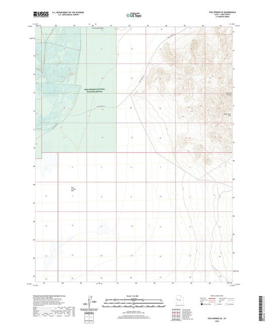 Fish Springs SE Utah US Topo Map Image