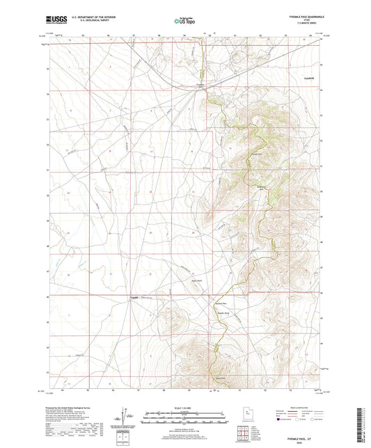 Fivemile Pass Utah US Topo Map Image