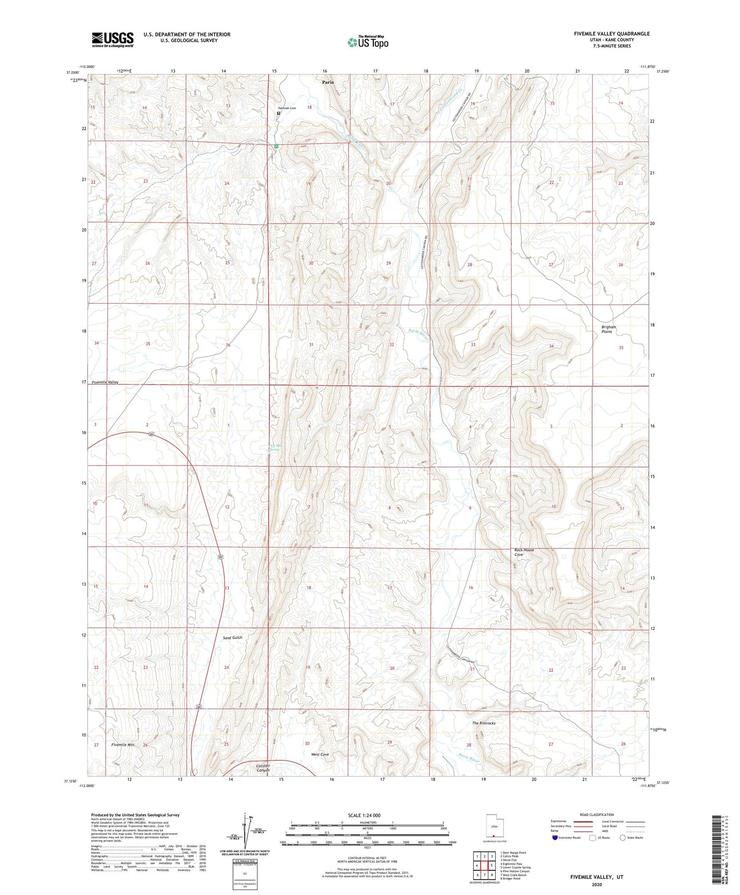 Fivemile Valley Utah US Topo Map Image