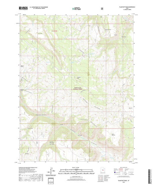 Flagstaff Peak Utah US Topo Map Image