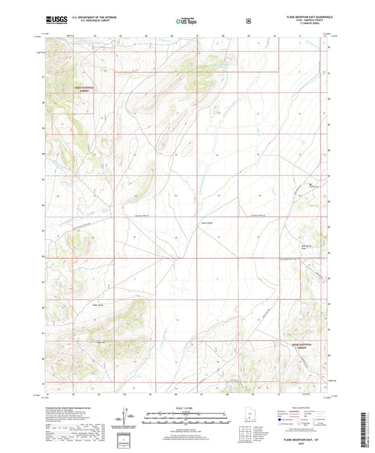 Flake Mountain East Utah US Topo Map Image