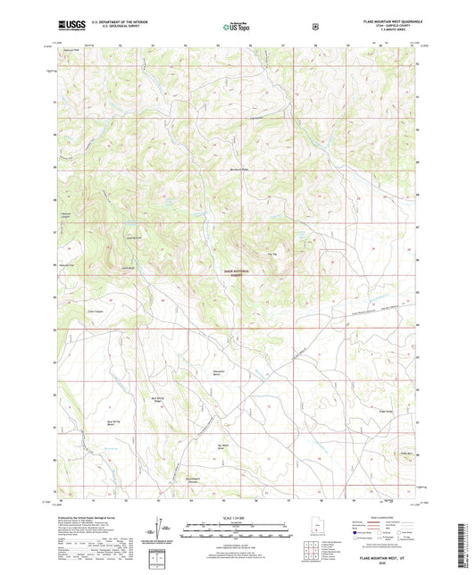 Flake Mountain West Utah US Topo Map Image