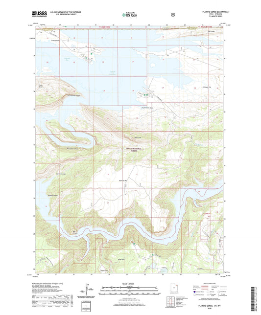 Flaming Gorge Utah US Topo Map Image