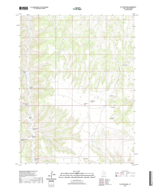 Flat Rock Mesa Utah US Topo Map Image