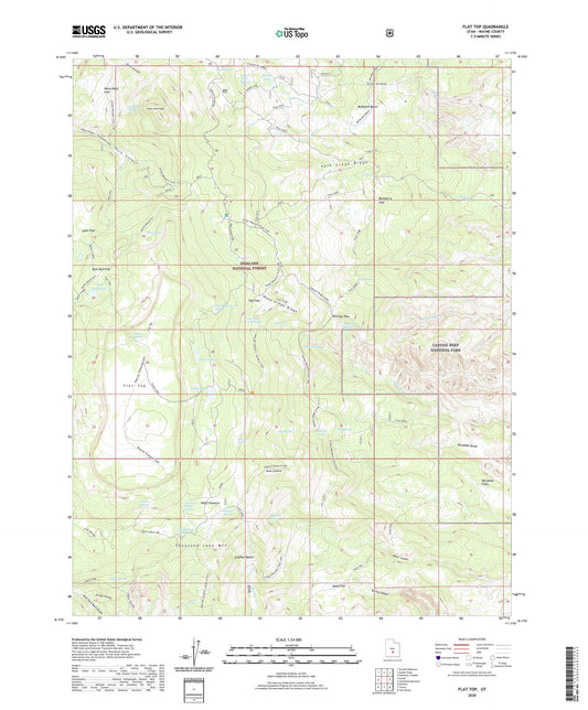 Flat Top Utah US Topo Map Image
