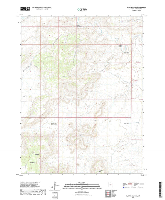 Flattop Mountain Utah US Topo Map Image