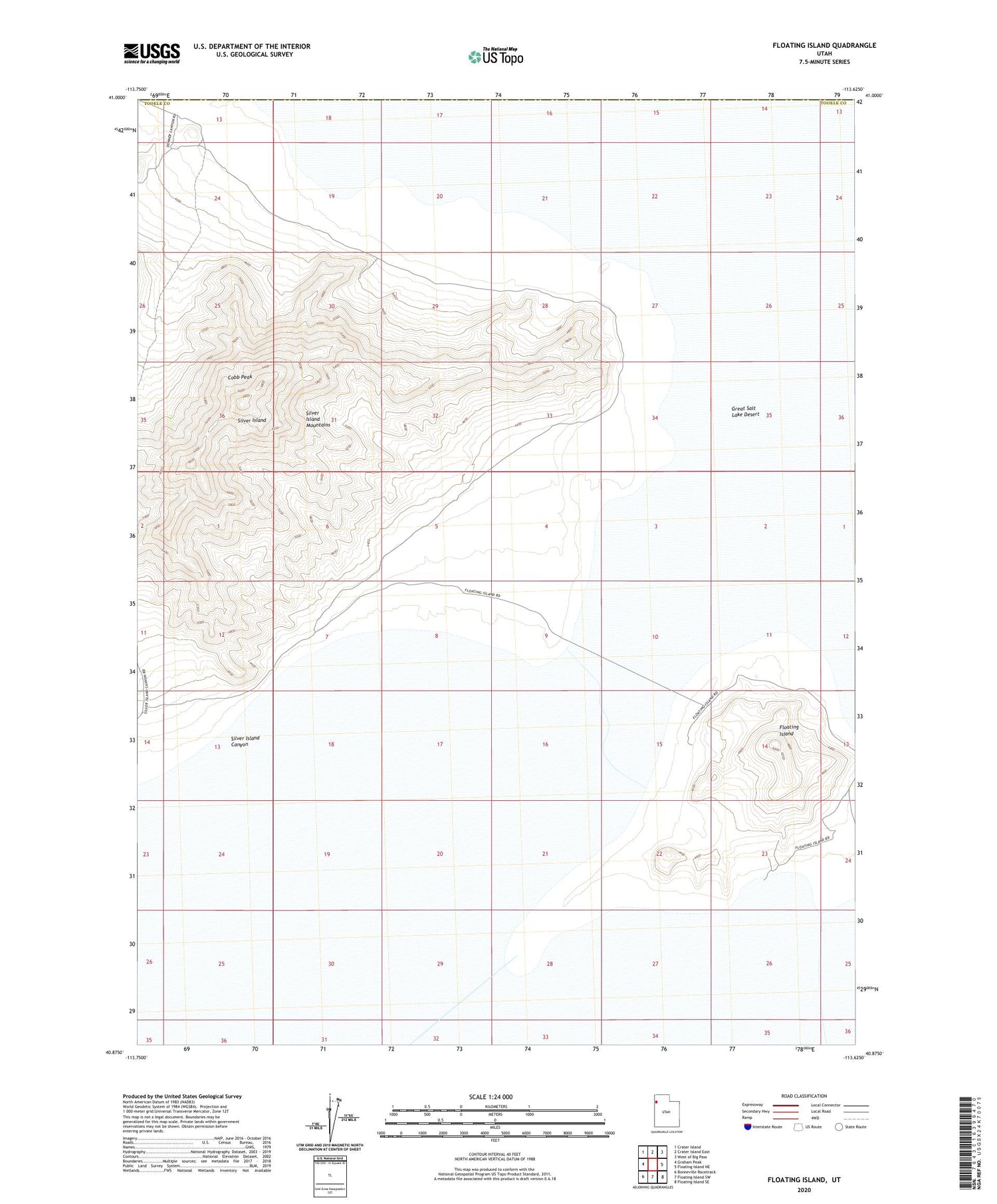 Floating Island Utah US Topo Map Image