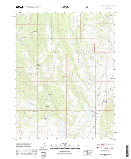 Forsyth Reservoir Utah US Topo Map Image