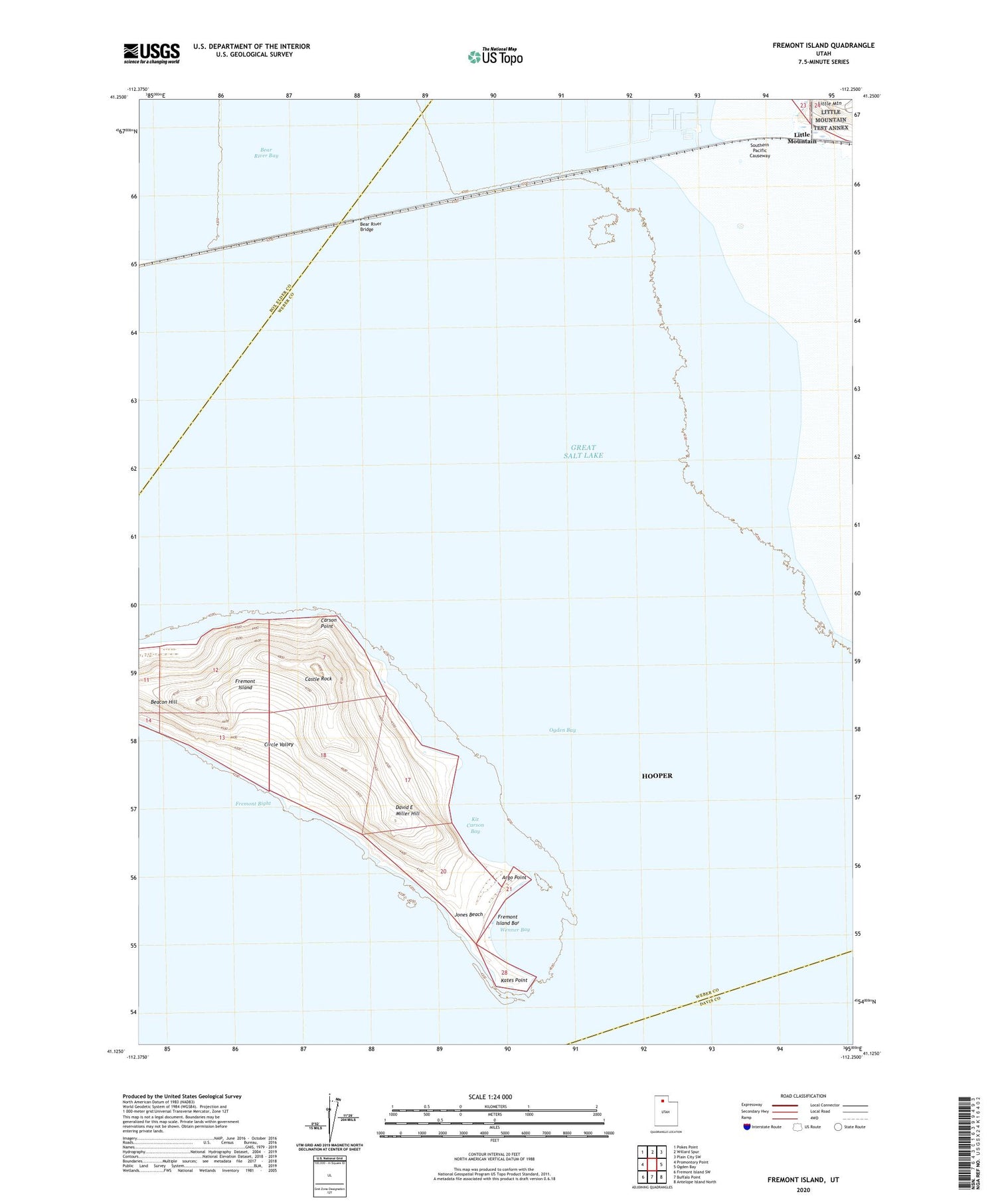 Fremont Island Utah US Topo Map Image