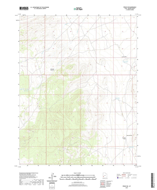 Frisco SW Utah US Topo Map Image