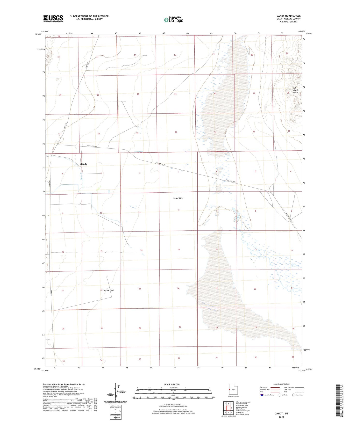 Gandy Utah US Topo Map Image