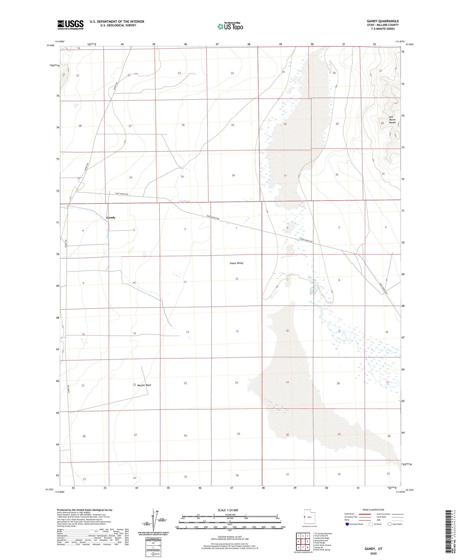 Gandy Utah US Topo Map Image