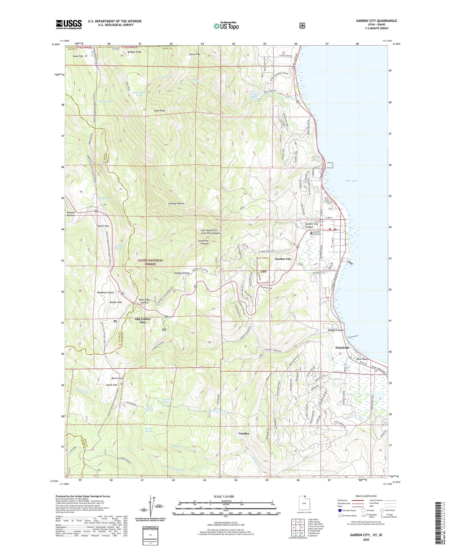 Garden City Utah US Topo Map Image