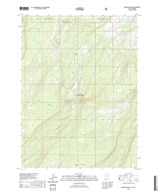Gilbert Peak NE Utah US Topo Map Image