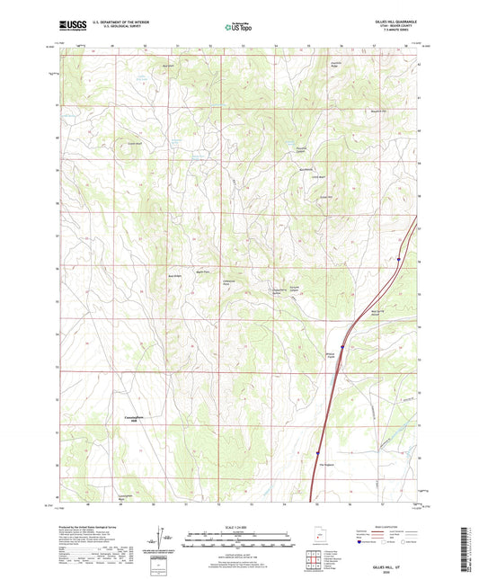 Gillies Hill Utah US Topo Map Image