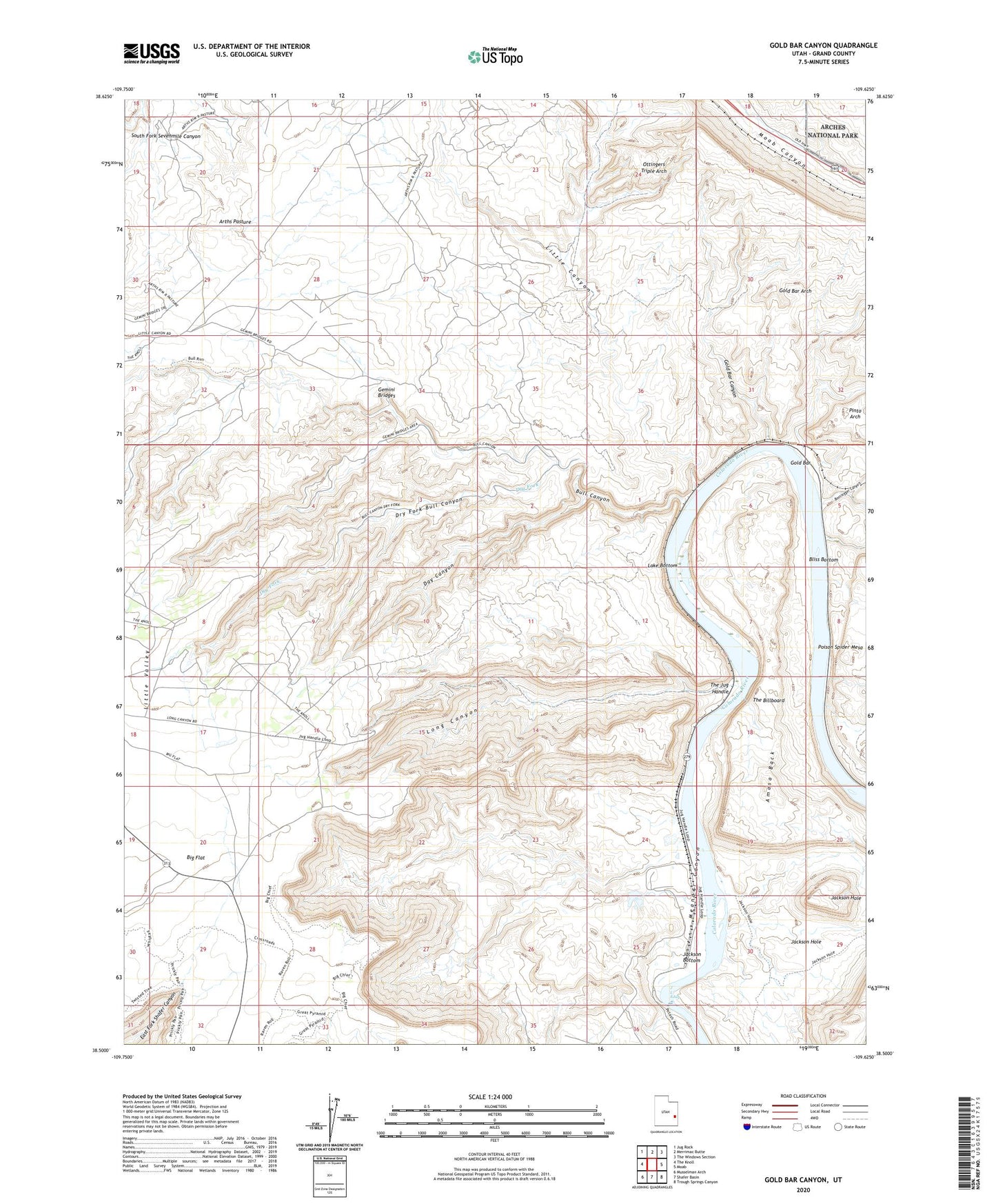 Gold Bar Canyon Utah US Topo Map Image