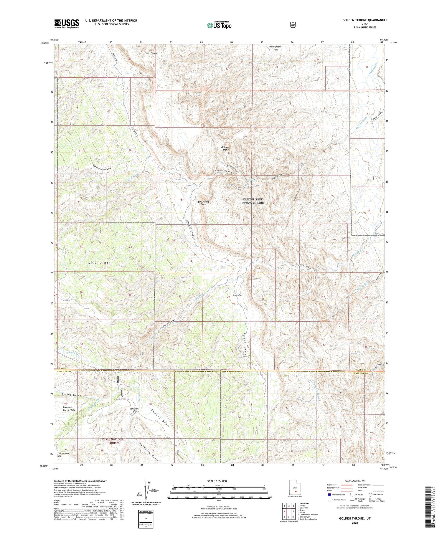 Golden Throne Utah US Topo Map Image