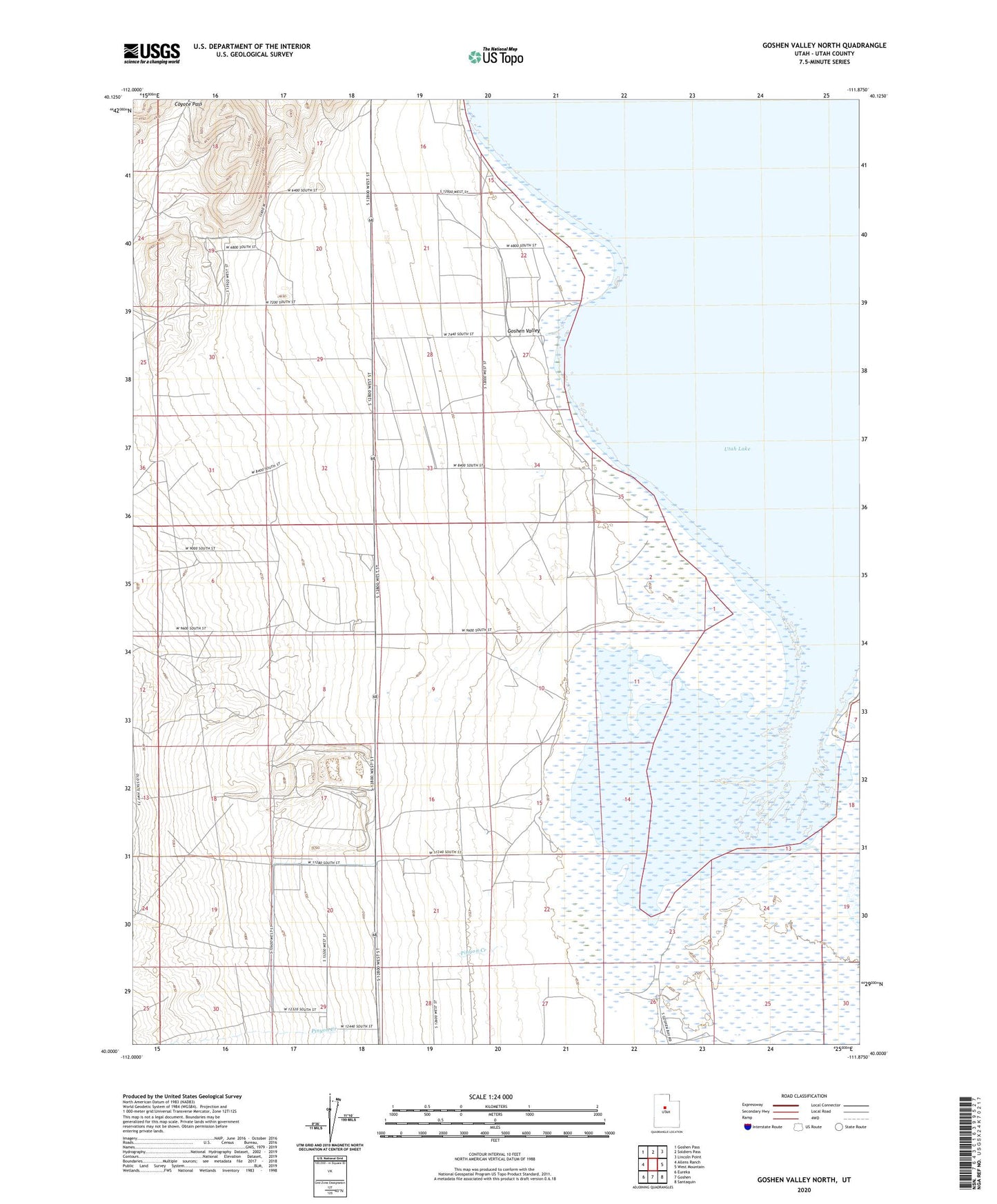 Goshen Valley North Utah US Topo Map Image