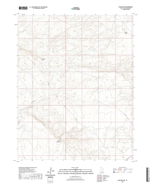 Goulding NW Utah US Topo Map Image