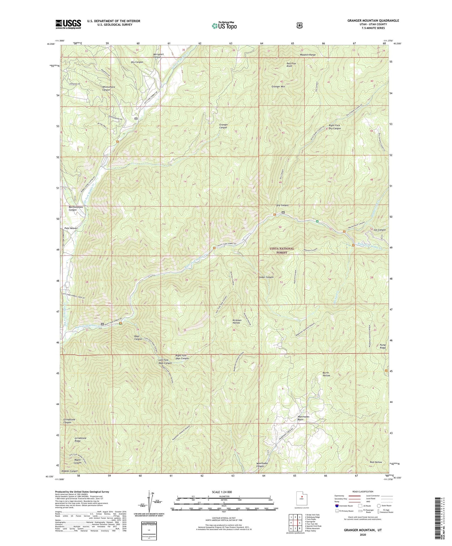 Granger Mountain Utah US Topo Map Image