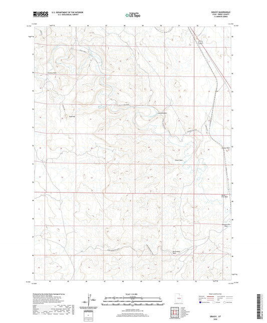 Grassy Utah US Topo Map Image