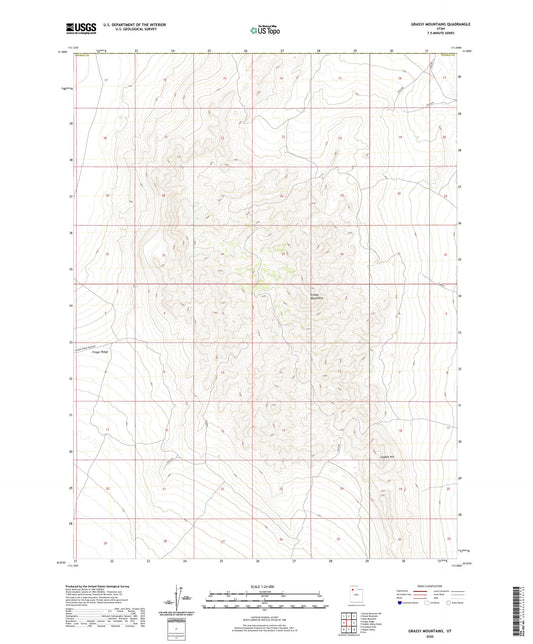 Grassy Mountains Utah US Topo Map Image