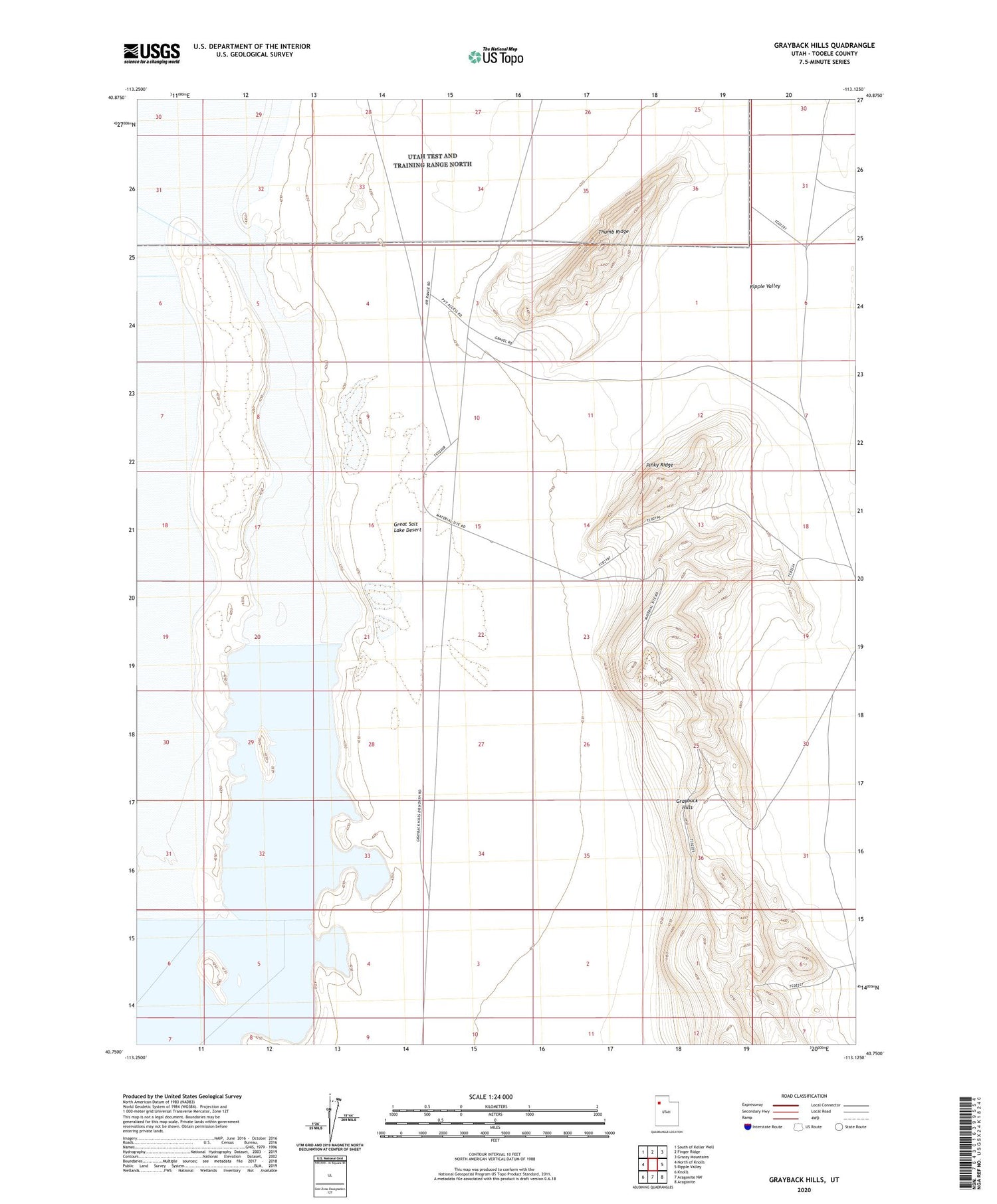 Grayback Hills Utah US Topo Map Image