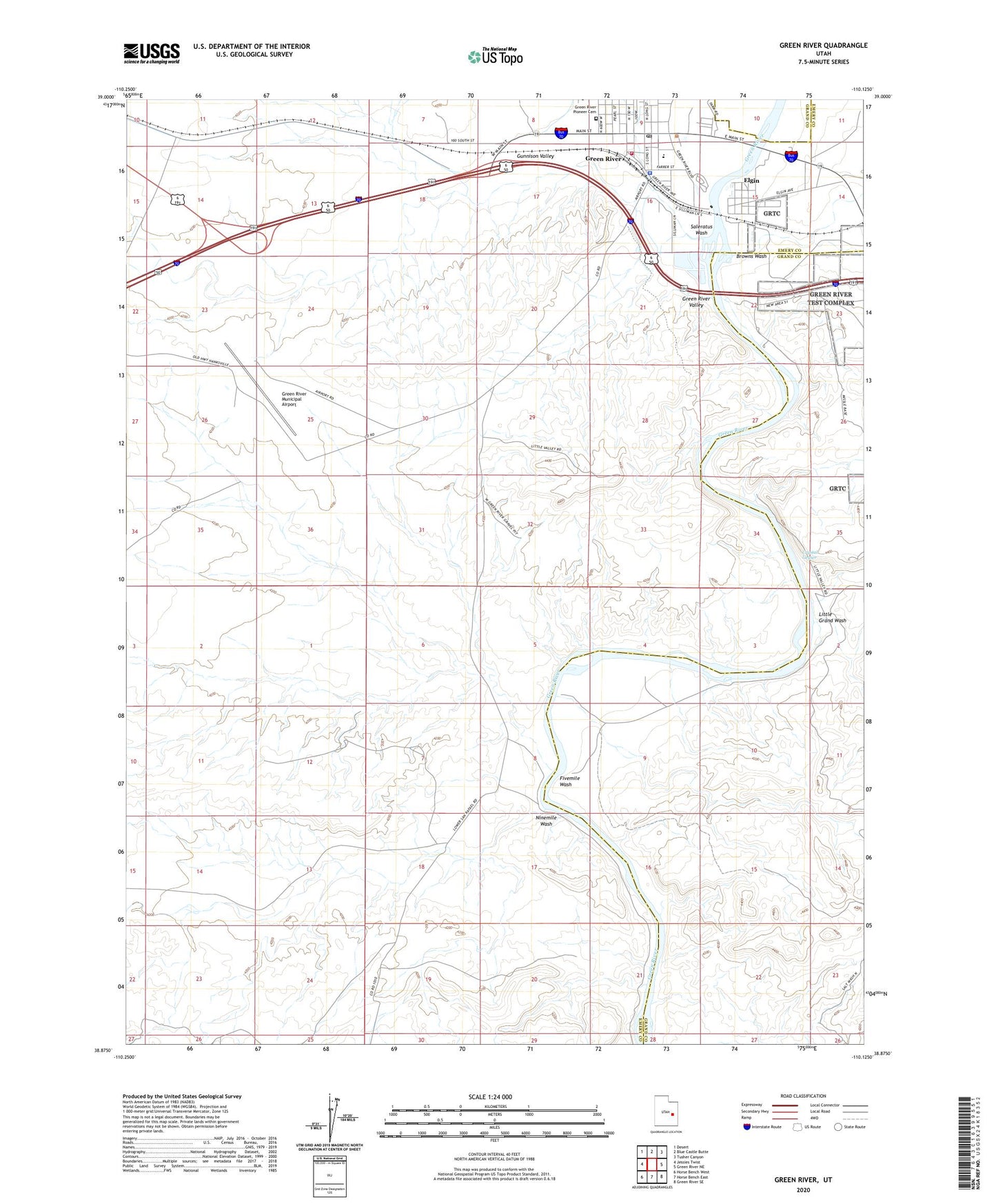 Green River Utah US Topo Map Image