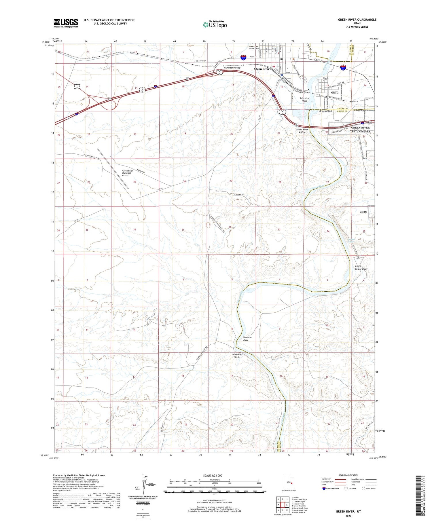 Green River Utah US Topo Map Image
