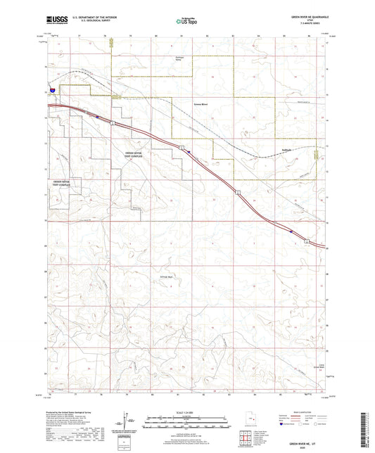 Green River NE Utah US Topo Map Image