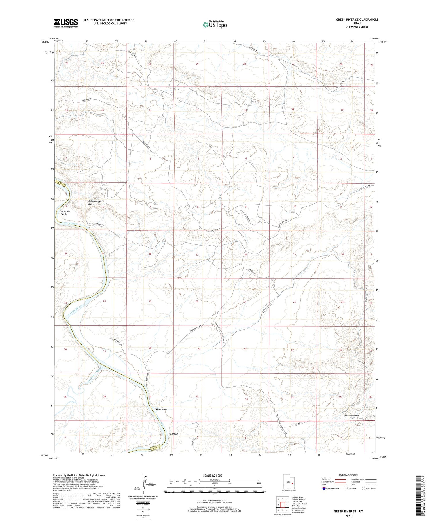Green River SE Utah US Topo Map Image
