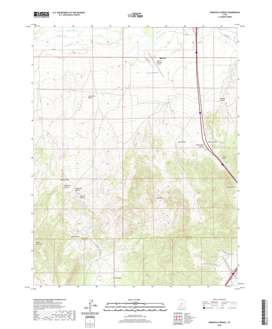 Greenville Bench Utah US Topo Map Image