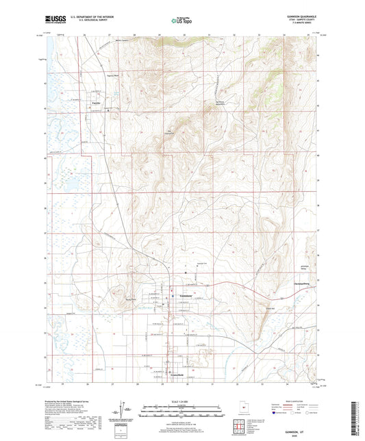 Gunnison Utah US Topo Map Image