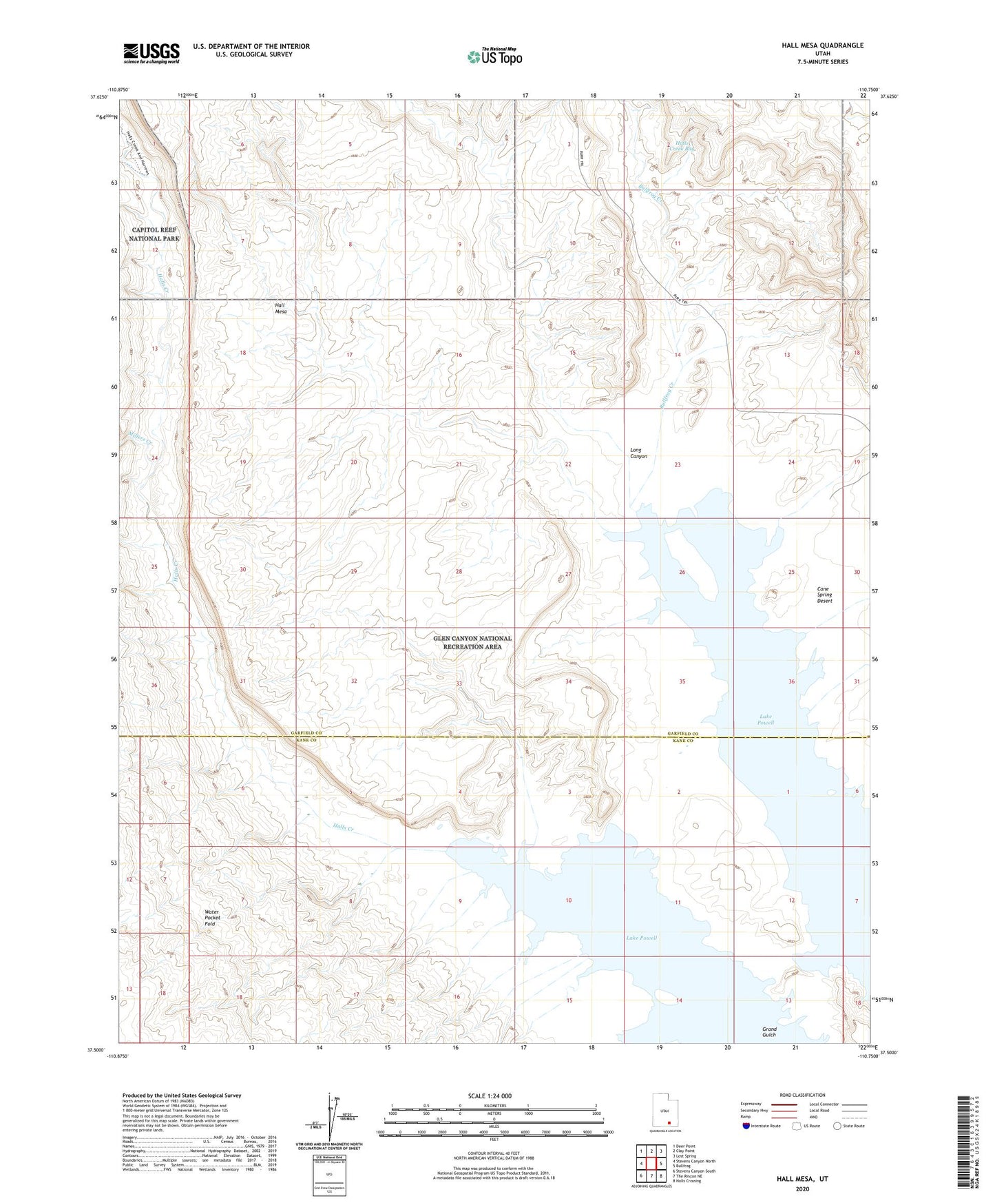Hall Mesa Utah US Topo Map Image
