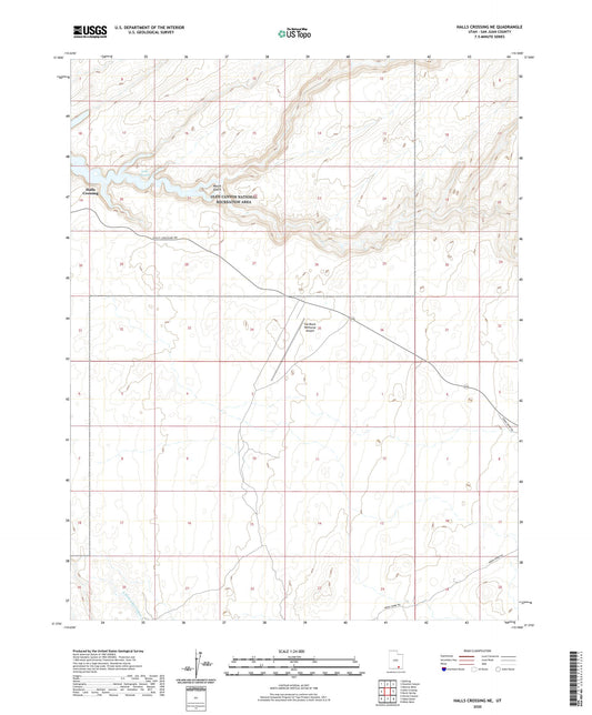 Halls Crossing NE Utah US Topo Map Image