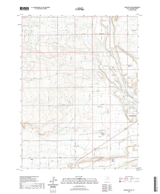 Hancock Cove Utah US Topo Map Image