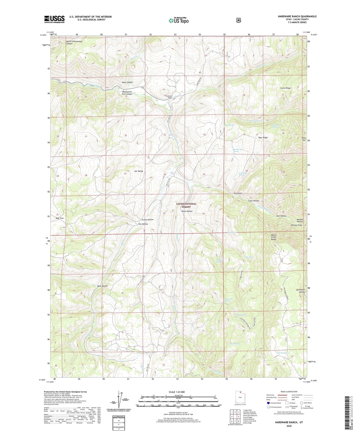 Hardware Ranch Utah US Topo Map Image