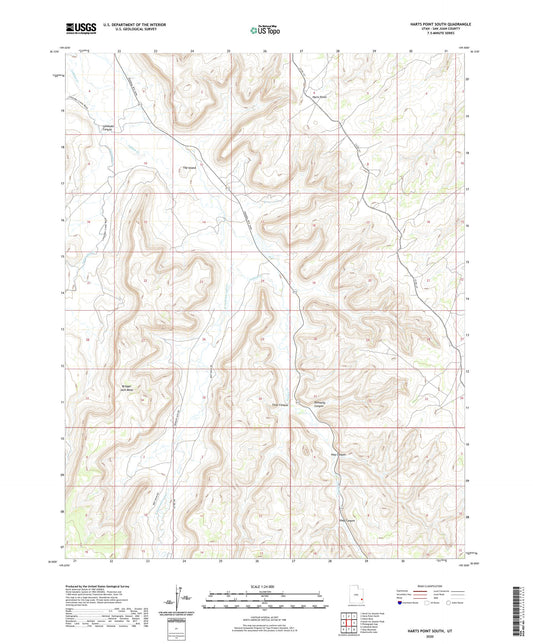 Harts Point South Utah US Topo Map Image