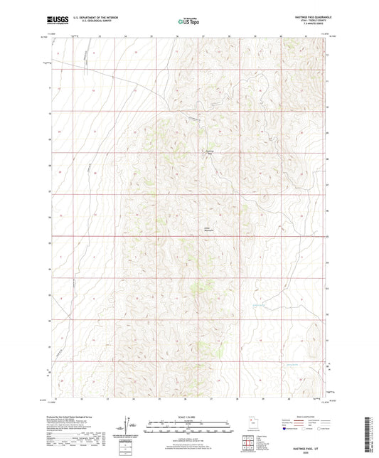 Hastings Pass Utah US Topo Map Image
